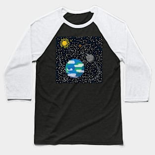 Earth and Moon Baseball T-Shirt